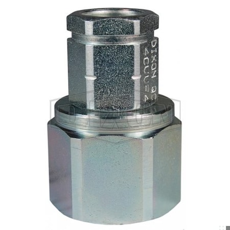Dixon DQC CVV European Interchange Female Coupler, 3/4-16 Nominal, Female O-Ring Boss End Style, Steel 4CVVOF4